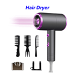 New 1800W High DC Motor Powerful and Stable Negative Ion Hair Dryer(Grey)
