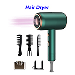 New 1800W High DC Motor Powerful and Stable Negative Ion Hair Dryer(Green)