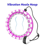 New 24 Knots Adjustable Loss Weight Equipment with 360 Massage Vibration Hoola Hoop(Rose Pink)