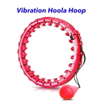 24 Detachable Knots Adjustable Not Fall Fitness Circle Weighted Smart Fitness Hoola Hoop(Red)