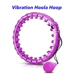 24 Detachable Knots Adjustable Not Fall Fitness Circle Weighted Smart Fitness Hoola Hoop(Purple)