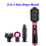 5 in 1 Negative Ion Detachable Hair Dryer Volumizer Hot Cold Air Hair Dryer Brush(Black)