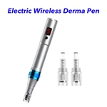 Professional Rechargeable Microneedle Pen Electric Wireless Derma Pen with 2 Replacement Cartridges