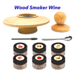 Wooden Cocktail Smoker Kit Smoke Top Saucer Set Whiskey Smoker Kit for drinking(Round)