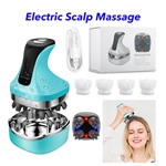 Electric Silicone Head Massager Head Massage Machine Waterproof Head Scalp Massager(Blue)
