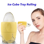 Face Skin Care Reusable and Freezable Ice Face Roller Mold Silicone Face Roller(Yellow)