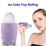 Face Skin Care Reusable and Freezable Ice Face Roller Mold Silicone Face Roller(Purple)