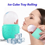 Ice Mold for Face and Eye Silicone Ice Face Roller Tighten & Tone Skin & De-Puff Remove Fine Lines (green)