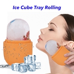 Ice Mold for Face and Eye Silicone Ice Face Roller Tighten & Tone Skin & De-Puff Remove Fine Lines (orange)