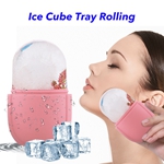 Ice Mold for Face and Eye Silicone Ice Face Roller Tighten & Tone Skin & De-Puff Remove Fine Lines (pink)