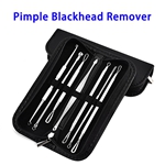 Pimple Tweezer Blemish Extractor Blackhead Remover Tool Kit With Leather Case