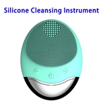 Waterproof USB Rechargeable Ultrasonic Silicone Facial Cleansing Massager (Green)