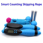 Smart Calorie Jump Counter Skipping Rope Cordless Jump Rope for Indoor Outdoor (Blue)
