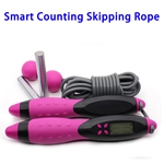 Smart Calorie Jump Counter Skipping Rope Cordless Jump Rope for Indoor Outdoor (Rose and Black)