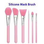 6pcs Portable Facial Silicone Mask Brush Set (Pink)