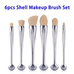 6pcs Nylon Hair Shell Makeup Brush Set (Color 3)
