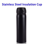 500ML Metal Stainless Steel Sports Water Bottle (Black)