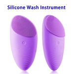 Electric Ultrasonic Silicone Facial Cleaning Massager (Purple)