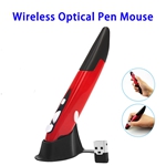 Portable 2.4G Wireless Adjustable Digital Pen Mouse USB Ergonomic Mice for Computer (Red)