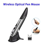 Portable 2.4G Wireless Adjustable Digital Pen Mouse USB Ergonomic Mice for Computer (Black)