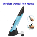 Portable 2.4G Wireless Adjustable Digital Pen Mouse USB Ergonomic Mice for Computer (Blue)
